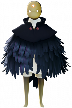 Zzzzz 1735582304mischief Raven Feathered Cloak Front — Sky:COTL Capes (Up to Lightmending) option 129