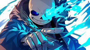 Undertale Sans With Blue Eye Desktop Wallpaper Preview — Mis Favs option 9