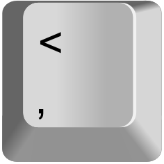 Comma Lt — every keyboard key option 43