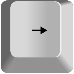 Cursor Right — every keyboard key option 61