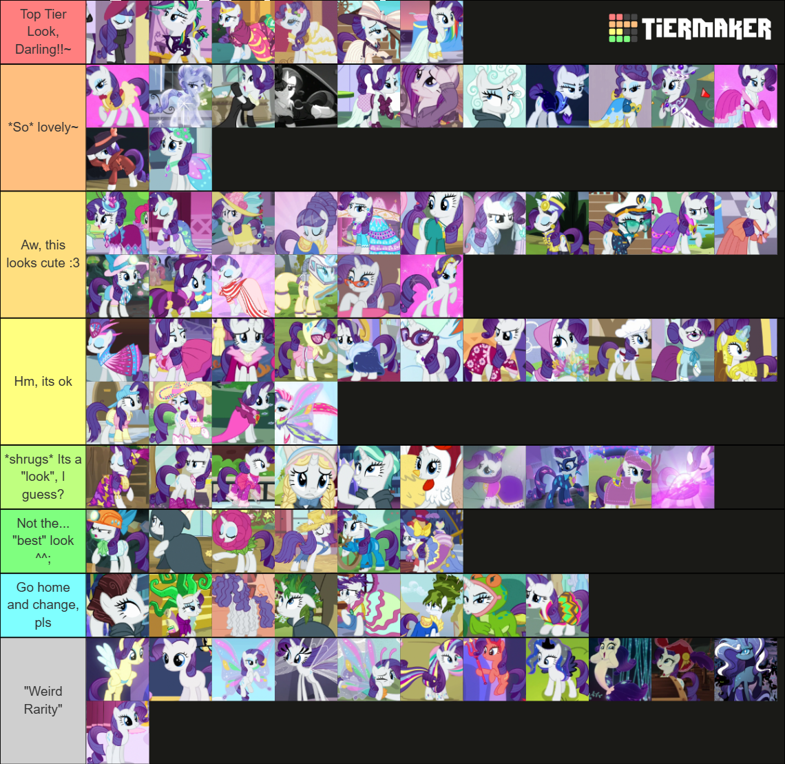 MLP Rarity Designs Tier List (Community Rankings) - TierMaker