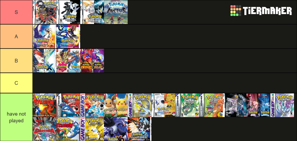 Pokémon Mainline Style Games Tier List Community Rankings Tiermaker