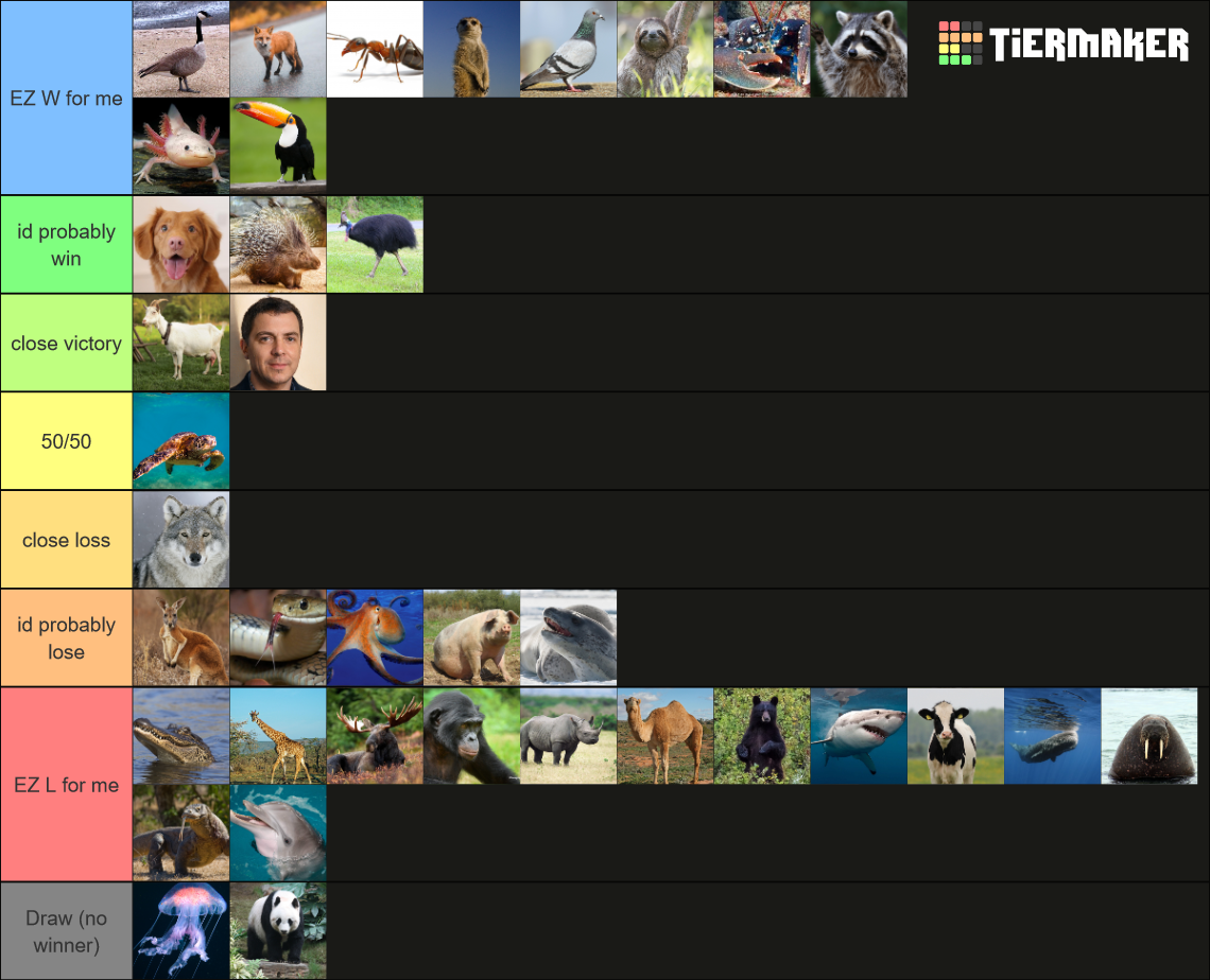 Animals I can take in a fist fight Tier List (Community Rankings ...