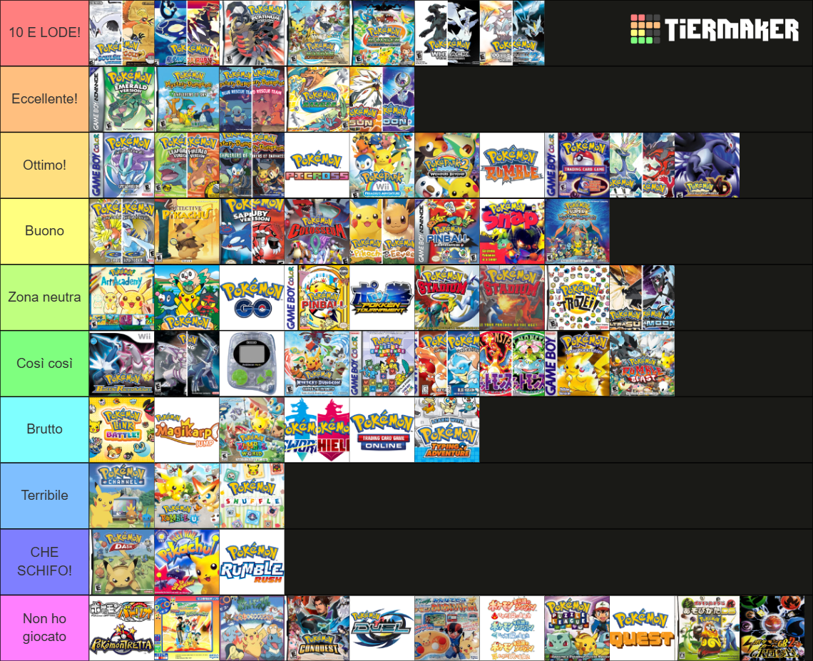 Every (EVERY) Pokemon Game Tier List (Community Rankings) - TierMaker