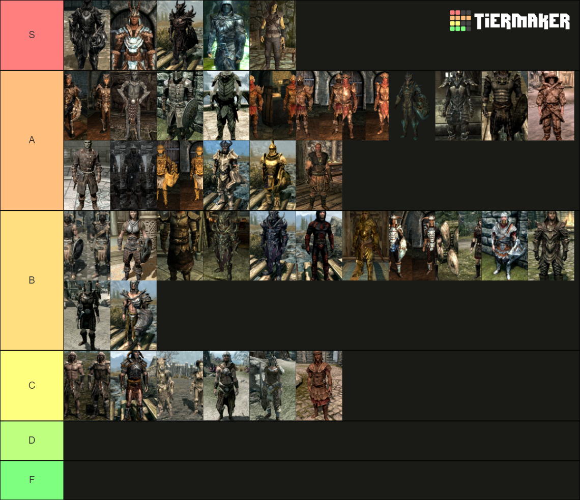 all skyrim armor sets Tier List Rankings) TierMaker