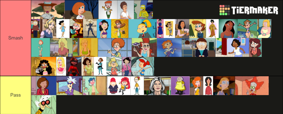 smash or pass tier list cartoon moms