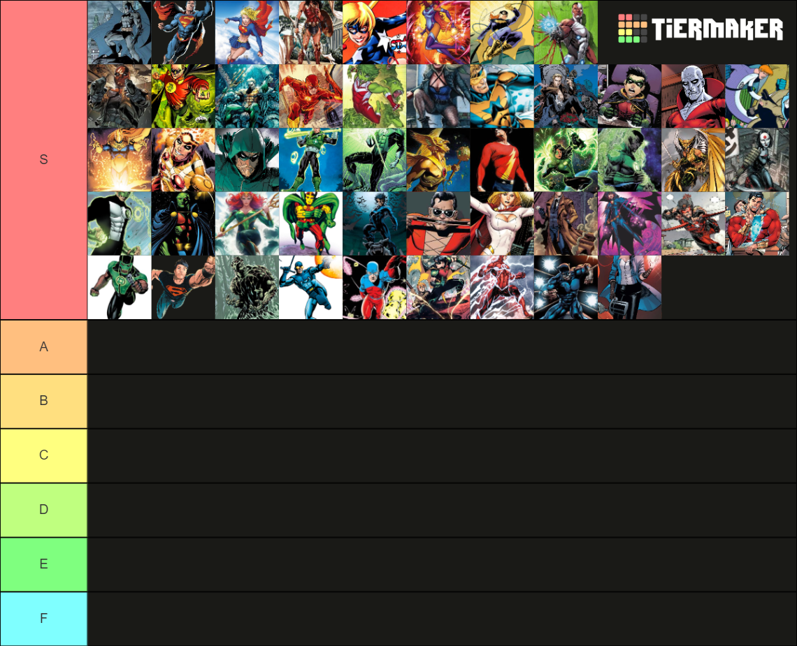 DC Comics Heroes Tier List (Community Rankings) - TierMaker