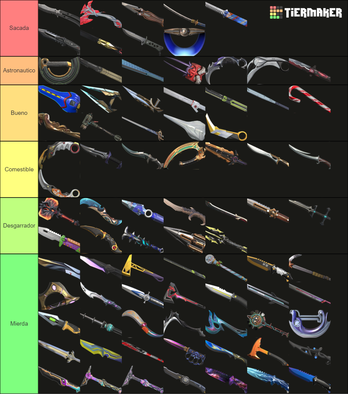 Valorant Knife Skins (June 2023) Tier List (Community Rankings) - TierMaker