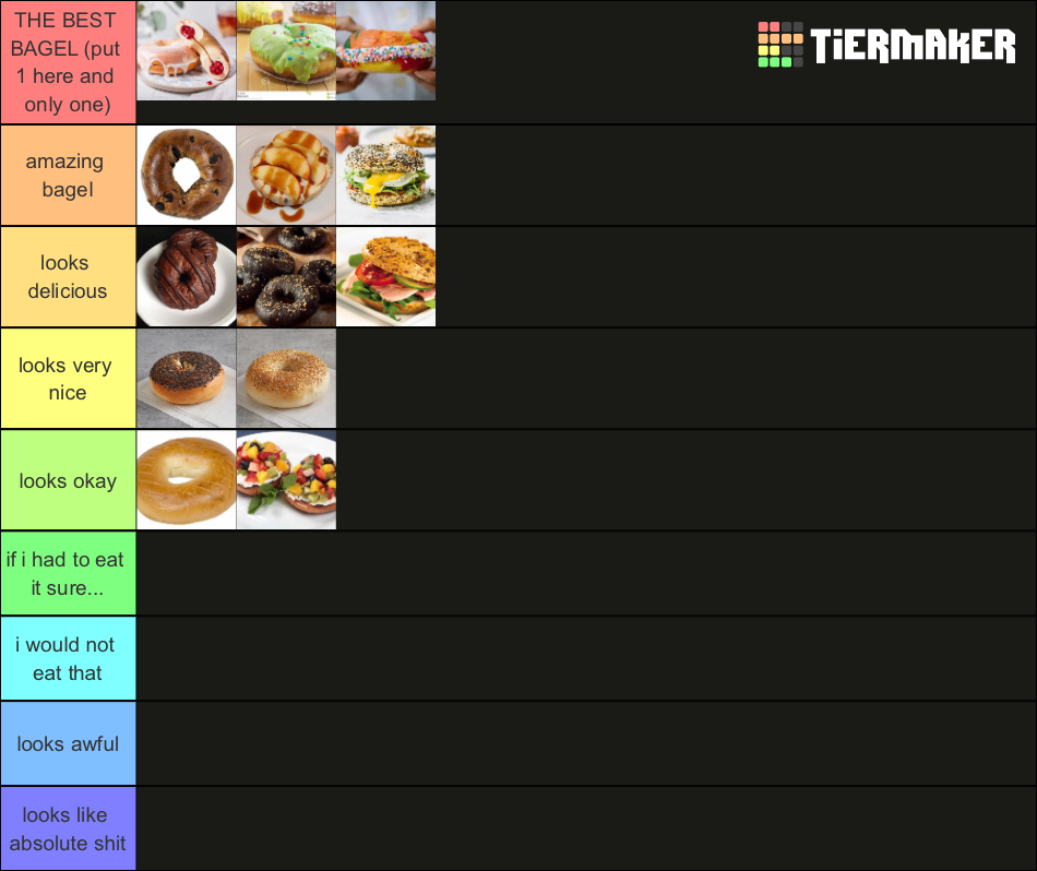 Bagel Tierlist Tier List Rankings) TierMaker