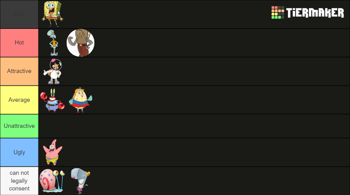 Hottest SpongeBob Characters Tier List (Community Rankings) - TierMaker