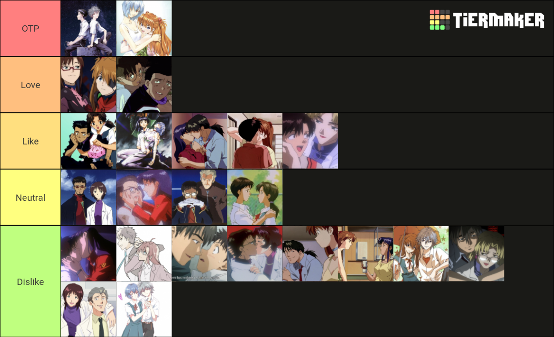Neon Genesis Evangelion ships Tier List Rankings) TierMaker