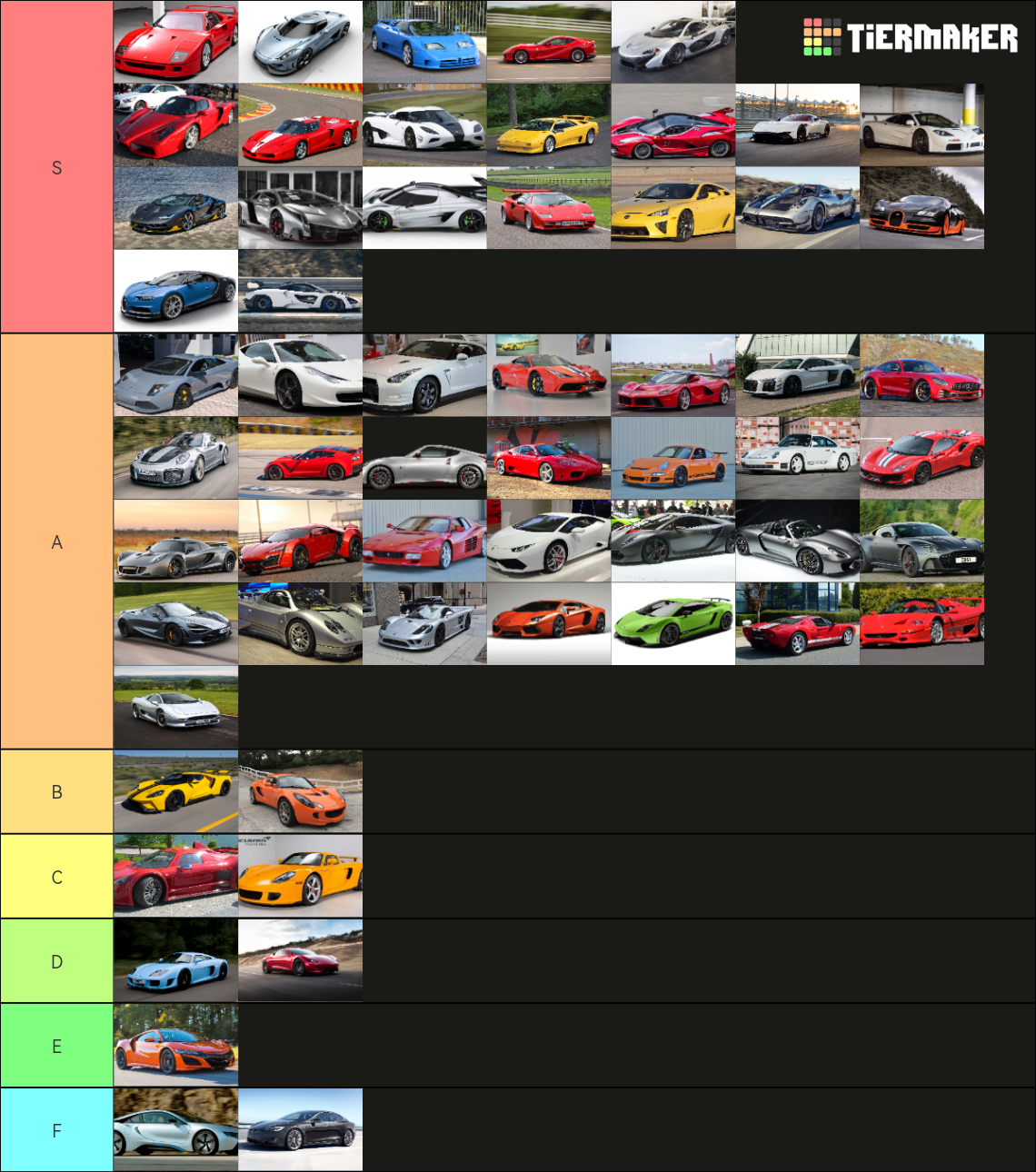 Super Cars Tier List (Community Rankings) - TierMaker