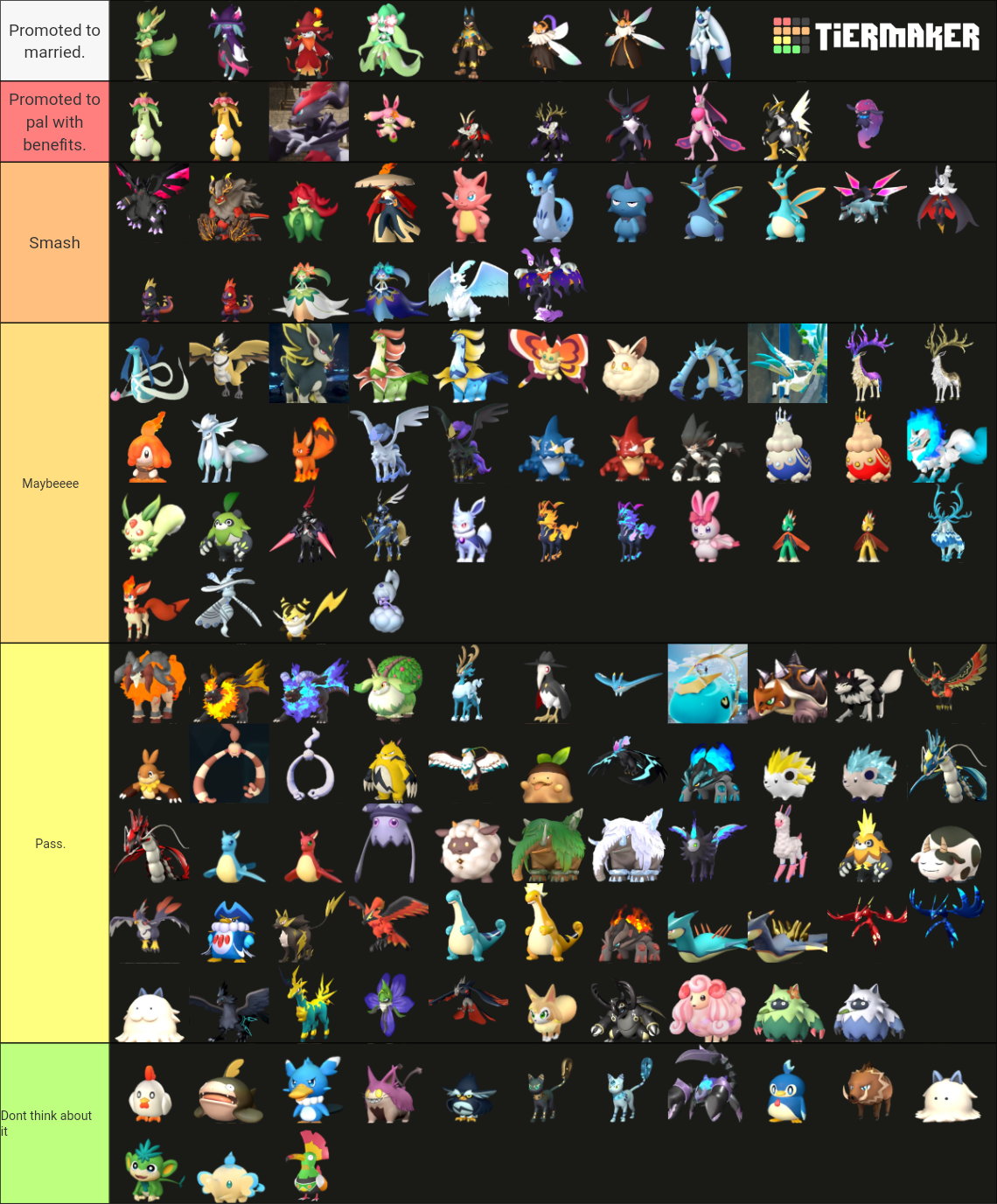 Palworld Smash or Pass Tier List Rankings) TierMaker