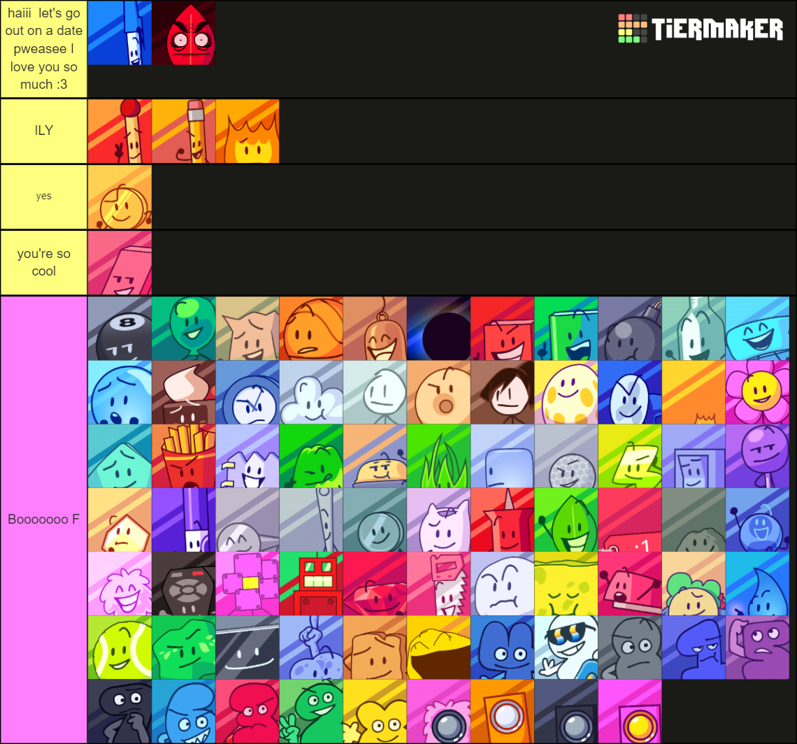 Every Single BFB Character Tier List (Community Rankings) - TierMaker