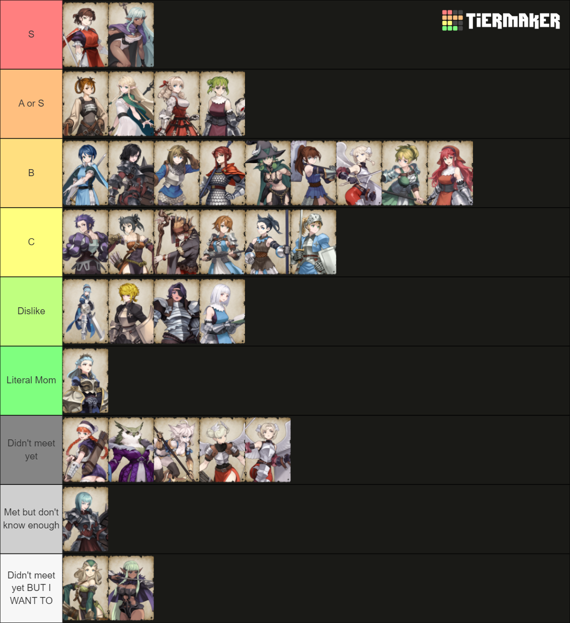 Unicorn Overlord Girls Tierlist Tier List Rankings) TierMaker