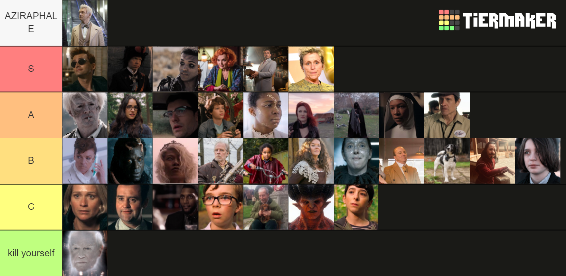 Good Omens characters Tier List (Community Rankings) - TierMaker