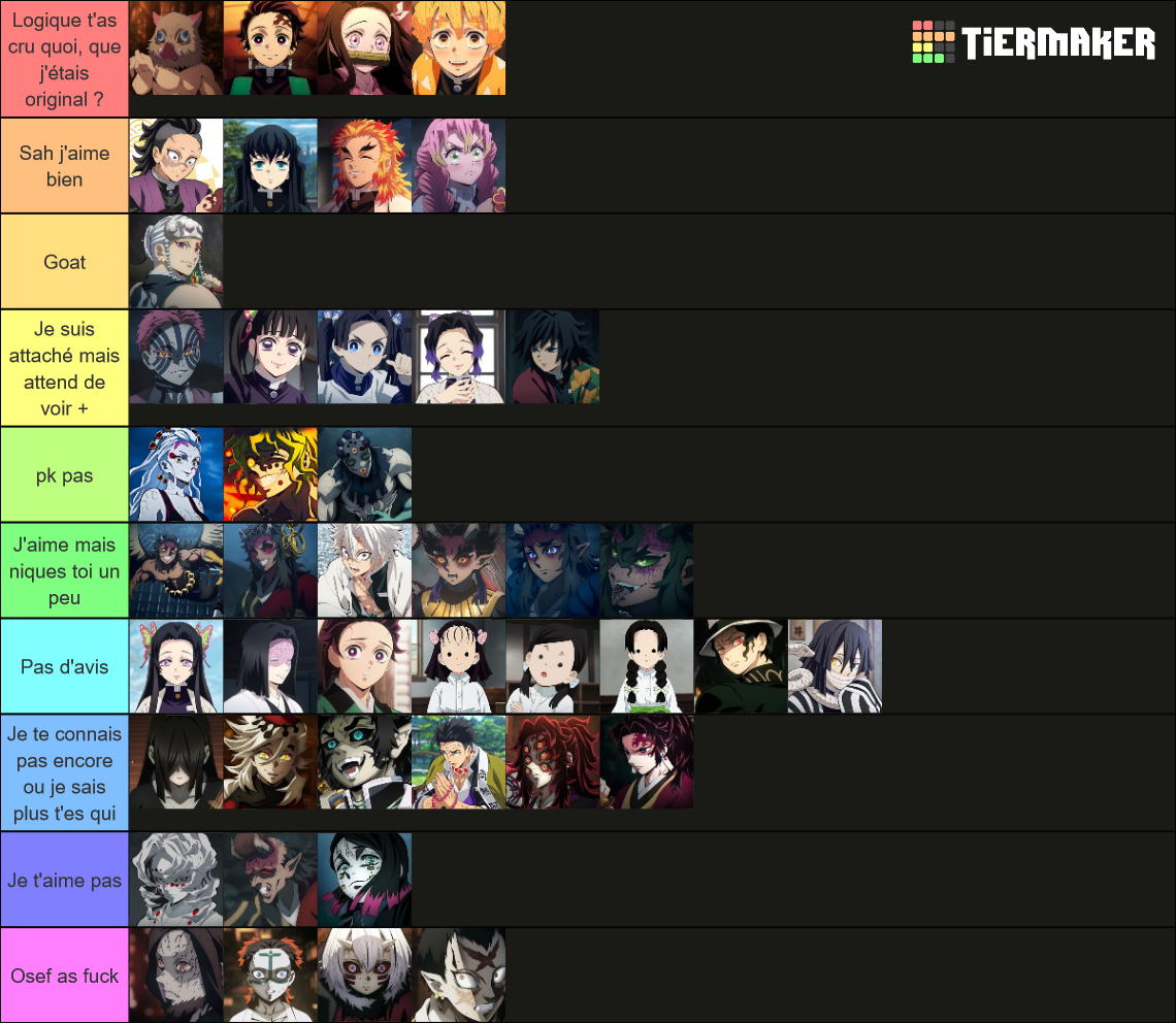 demon slayer personajes Tier List (Community Rankings) - TierMaker