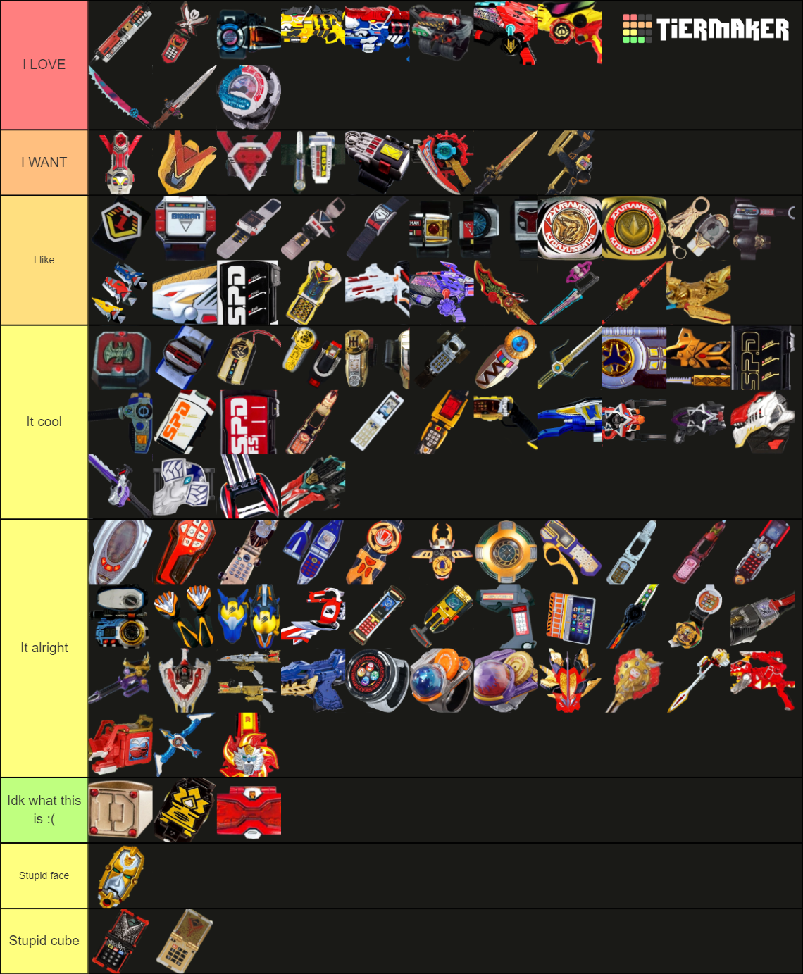 Super Sentai Changers/Morphers Tier List (Community Rankings) - TierMaker