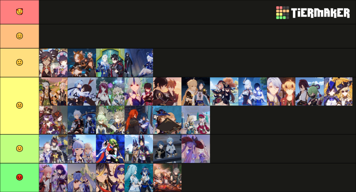 Genshin ship Tier List (Community Rankings) - TierMaker