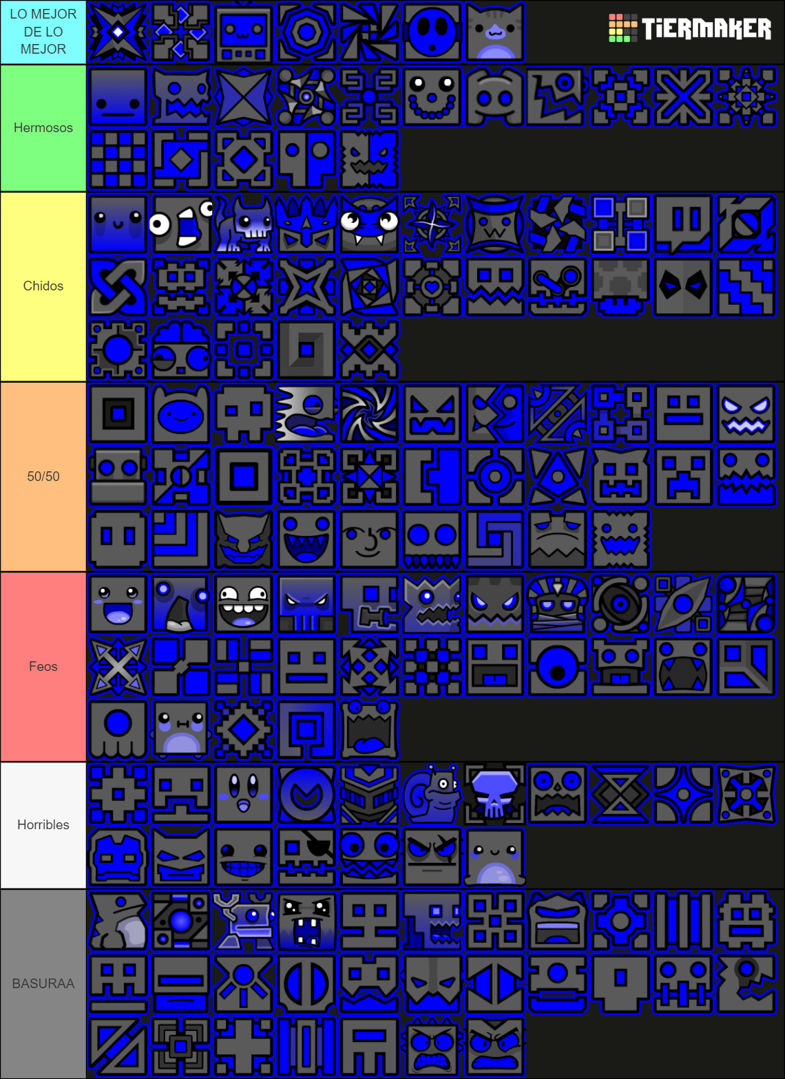 Geometry Dash Cube Icons (2.2 Included) Tier List (Community Rankings ...