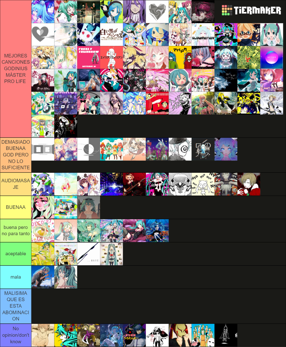 Ultimate VOCALOID Song Tier List (Community Rankings) - TierMaker