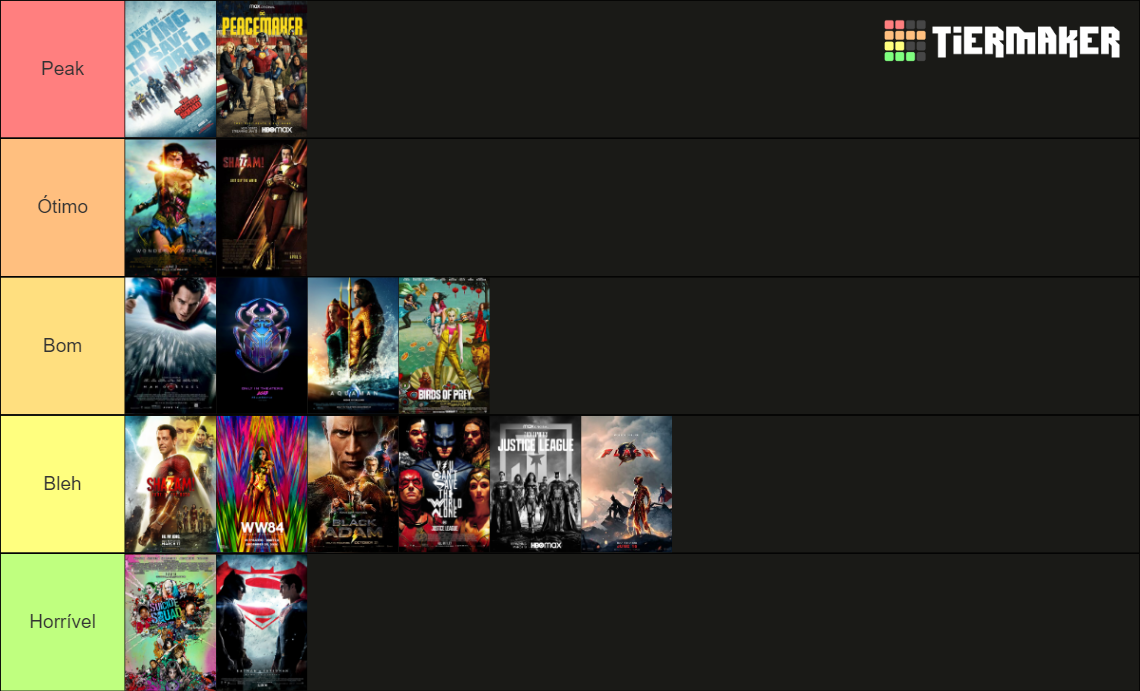 DCEU Ranking (2013-2023) Tier List (Community Rankings) - TierMaker