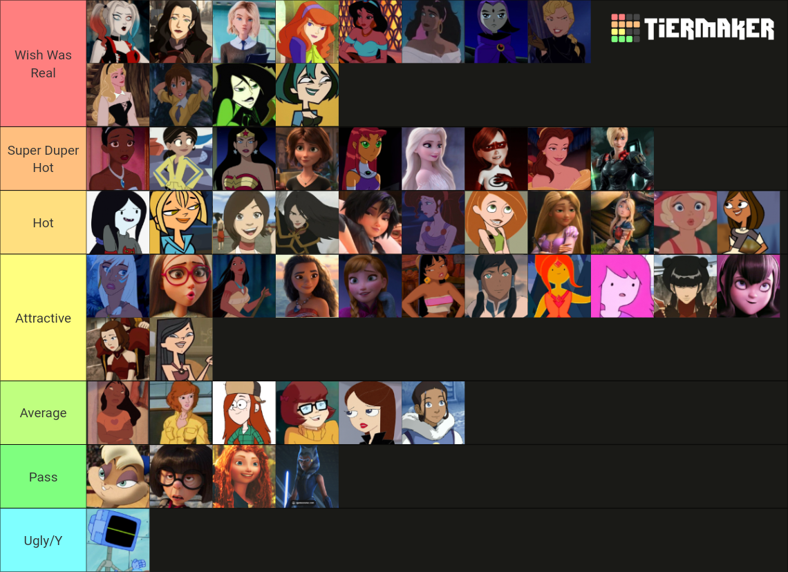 Actually hot cartoon baddies Tier List (Community Rankings) - TierMaker