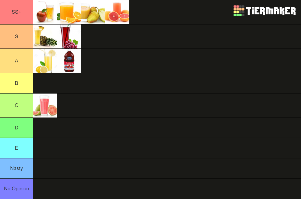 Flavours of Juice Tier List Rankings) TierMaker
