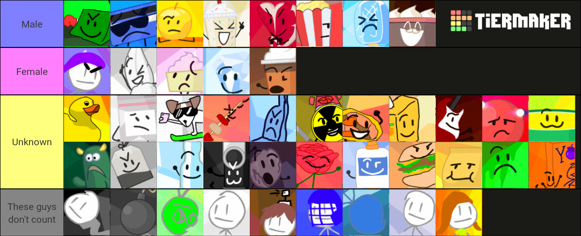 BFDI Mini Characters (2024) - New Icons! Maker Tier List (Community ...