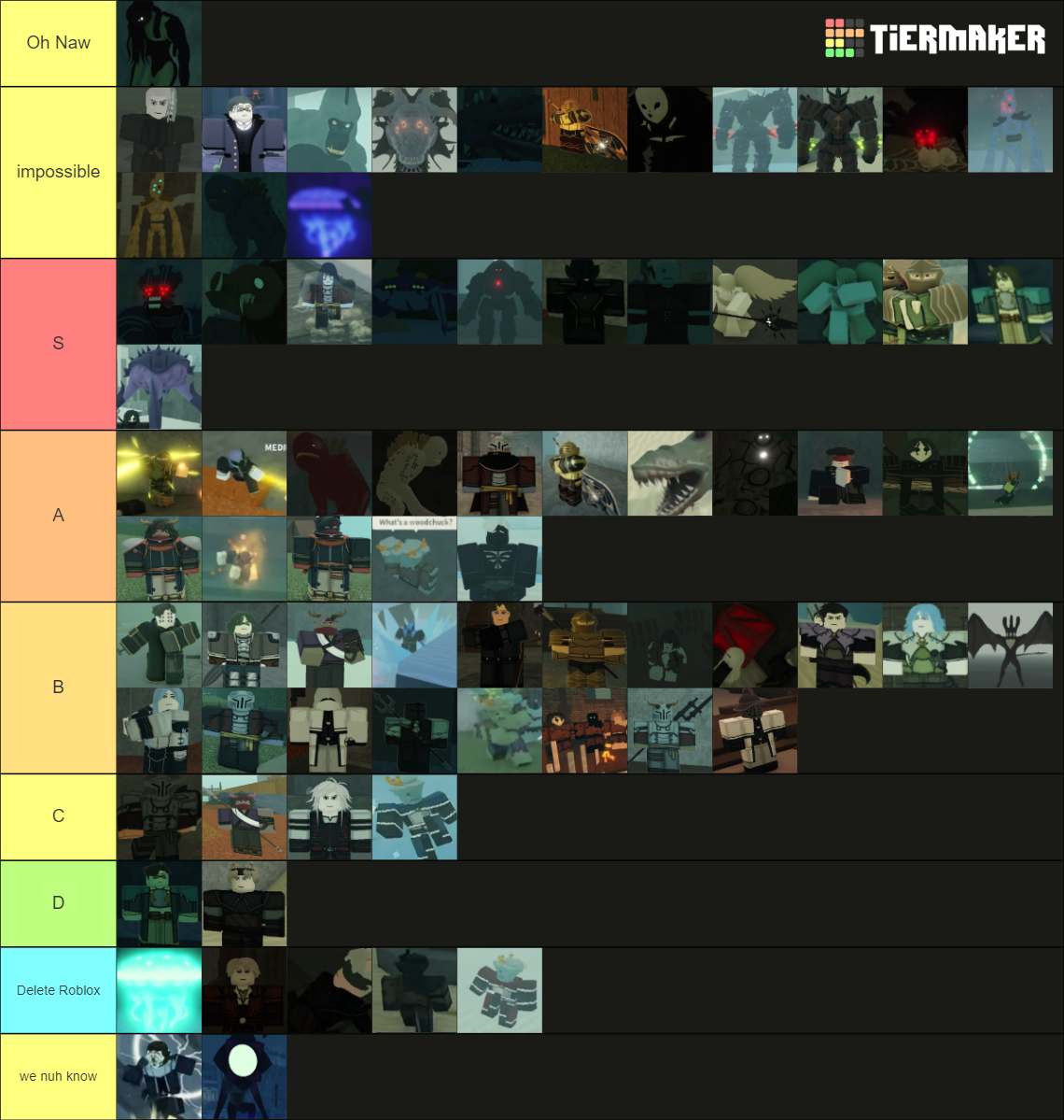 Deepwoken Monsters Enemies And Bosses Tier List Community Rankings Tiermaker