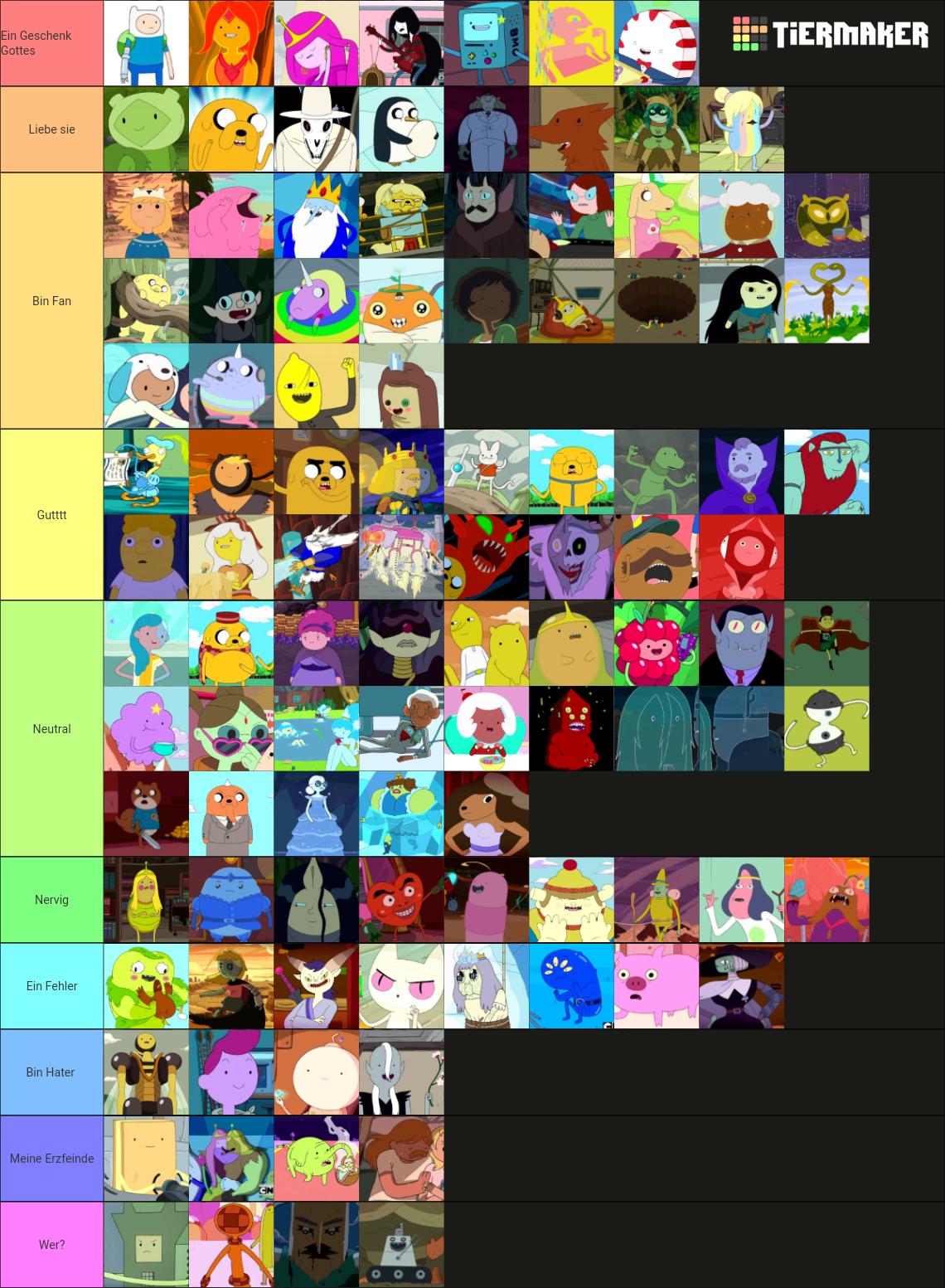 Adventure Time Characters Tier List (community Rankings) - Tiermaker