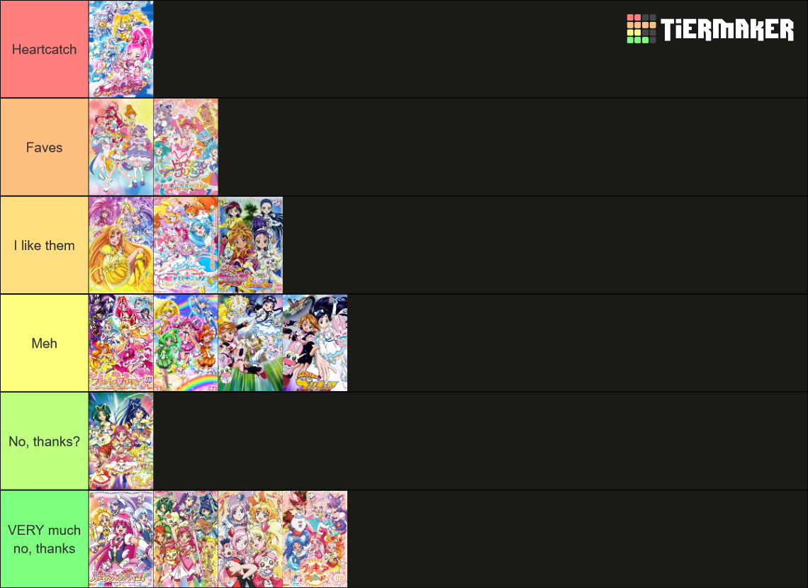 Precure Seasons Tierlist 2023 Tier List (Community Rankings) - TierMaker