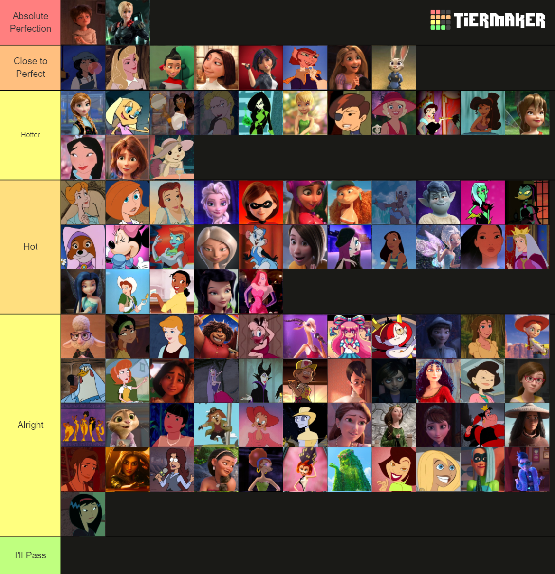 Some of Disney/PIXAR's Hottest Women Tier List (Community Rankings ...