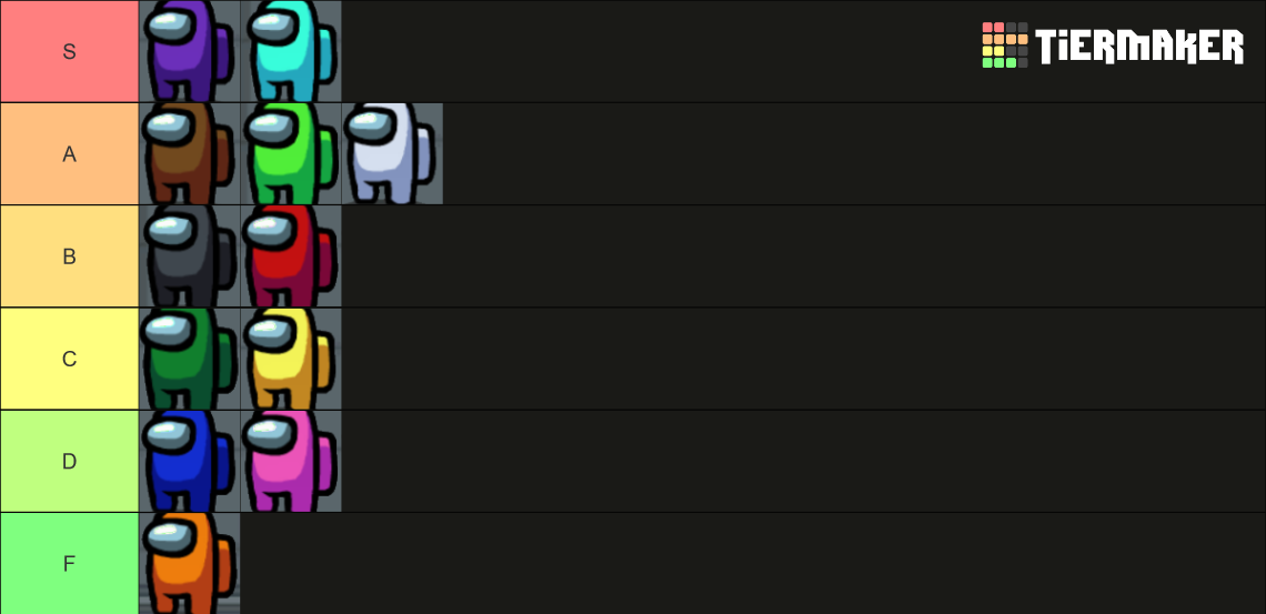 Among Us Colors Tier List (Community Rankings) - TierMaker