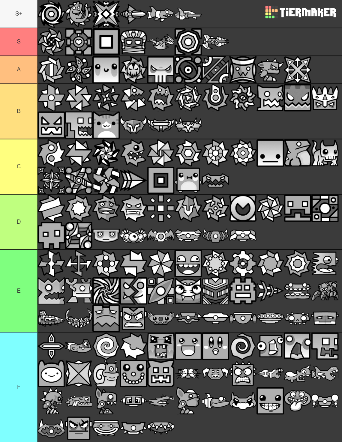 All Geometry Dash Icons Tier List Community Rankings TierMaker