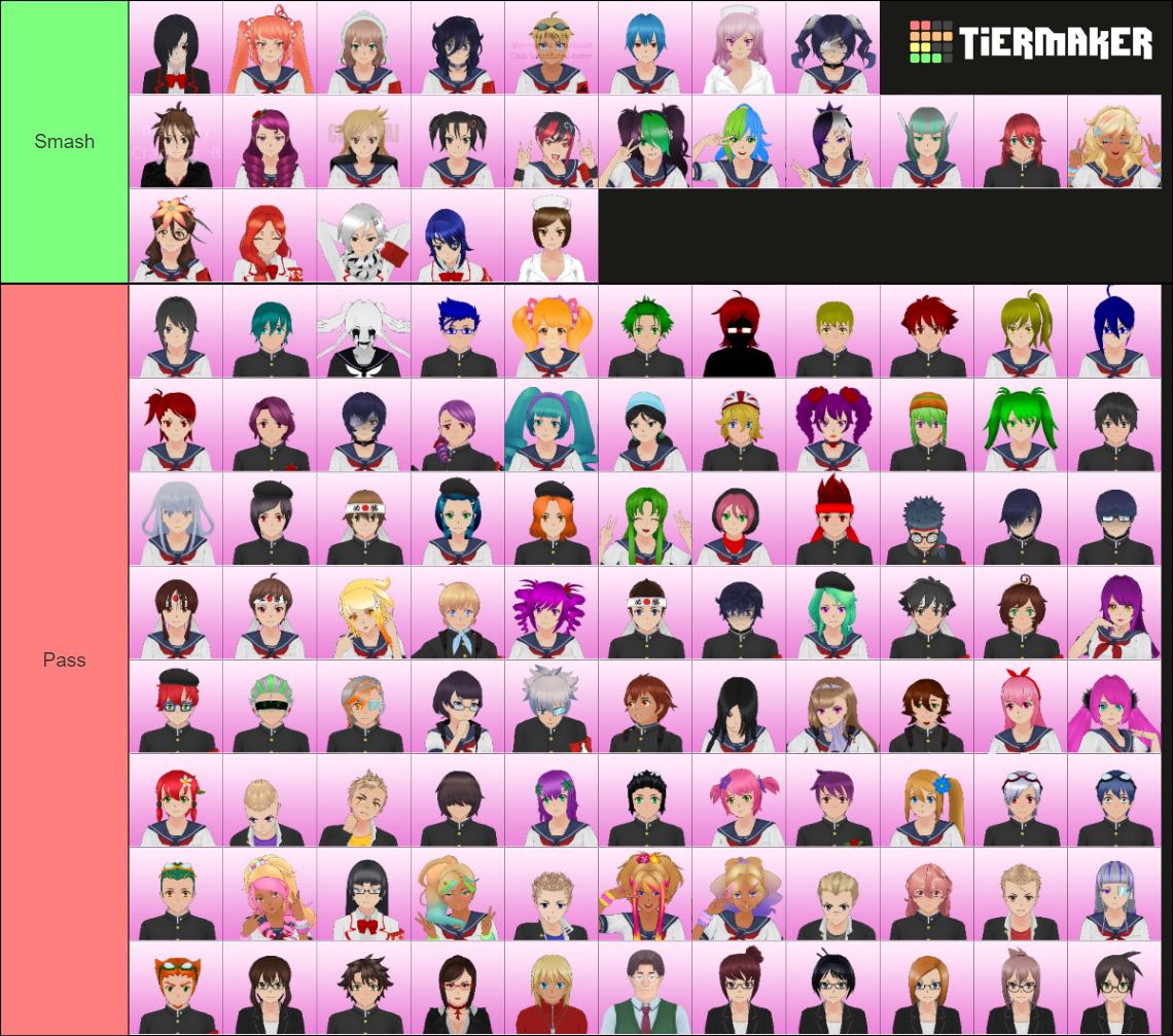 Yandere Simulator Characters Tier List (Community Rankings) - TierMaker