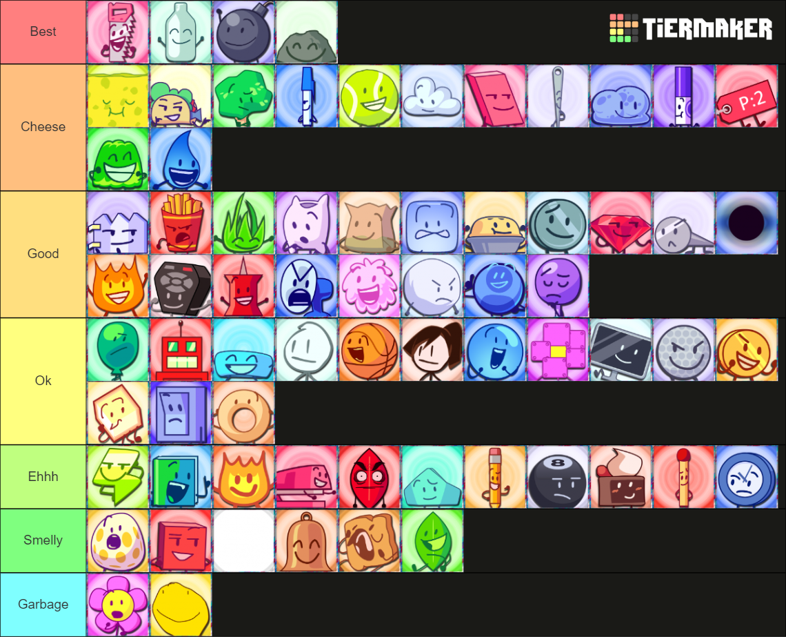BFB Voting Icons 69 Total Characters (BFTS 4 Portraits) Tier List