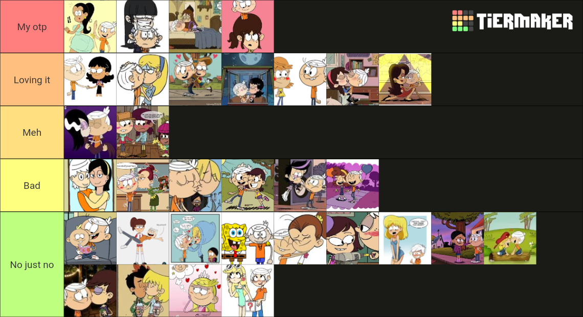 Lincoln loud ships loud house Tier List (Community Rankings) - TierMaker