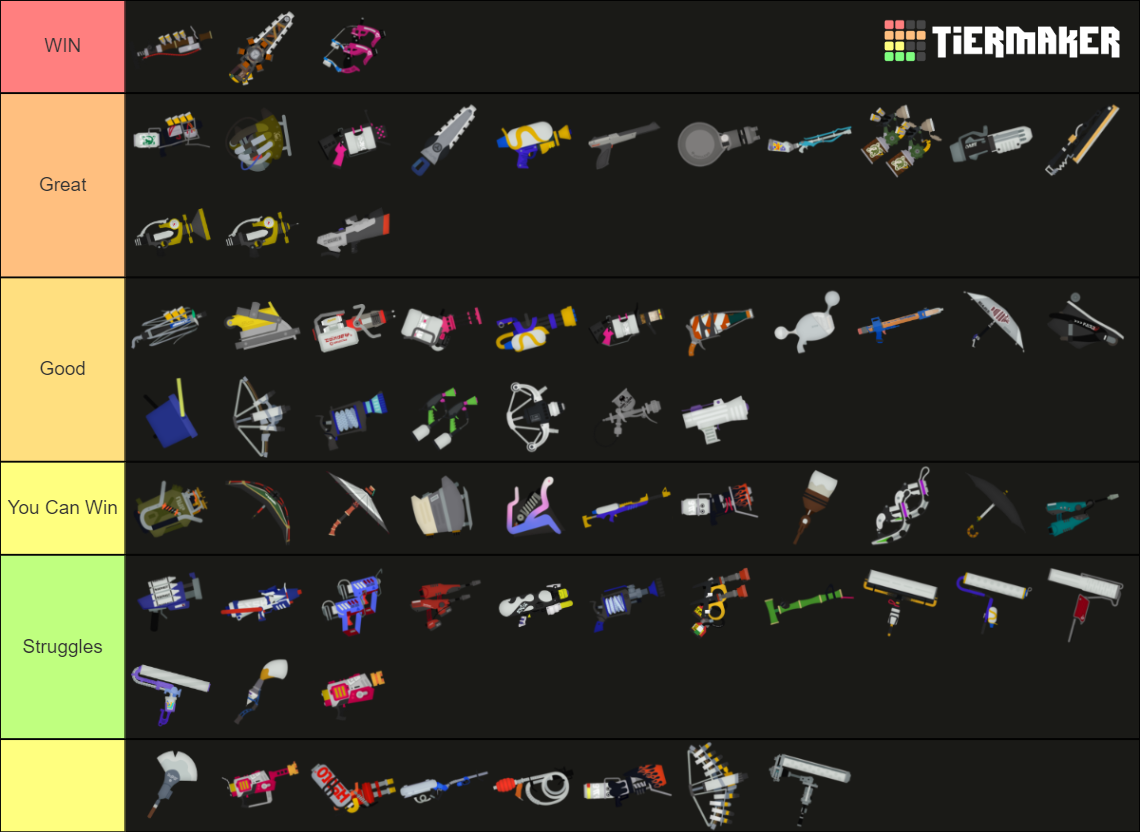 (2D Icons) Splatoon 3 Salmon Run Main Weapon Tier List Rankings) TierMaker