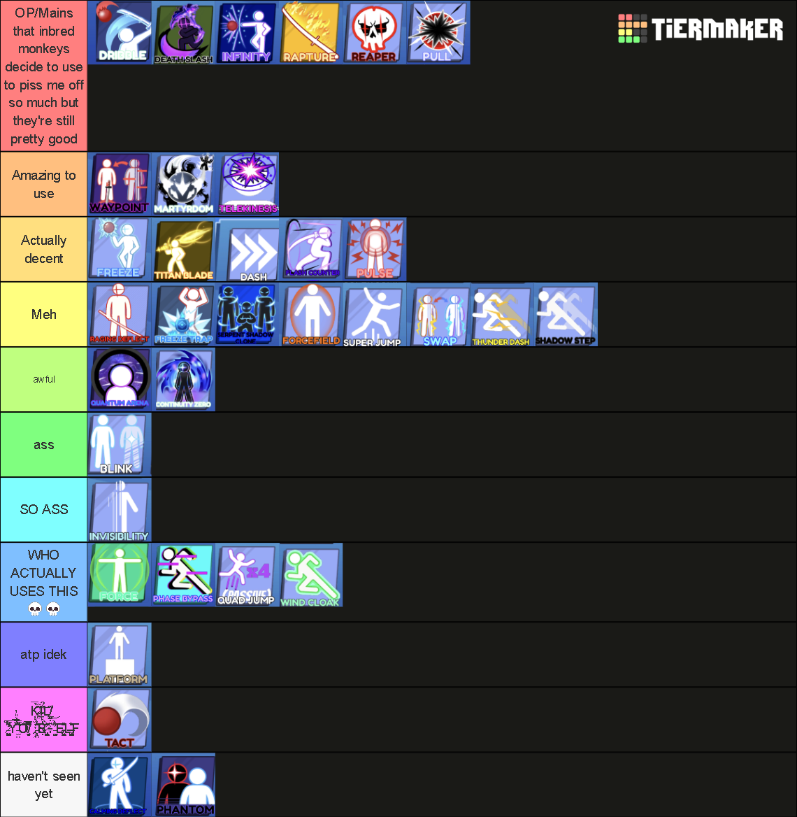 Blade Ball Abilities Tier List (Community Rankings) - TierMaker