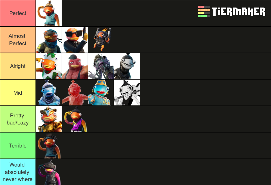 Fishstick Skin's Ranked Tier List (Community Rankings) - TierMaker