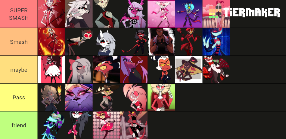 Smash or pass helluva boss and hazbin hotel Tier List (Community ...