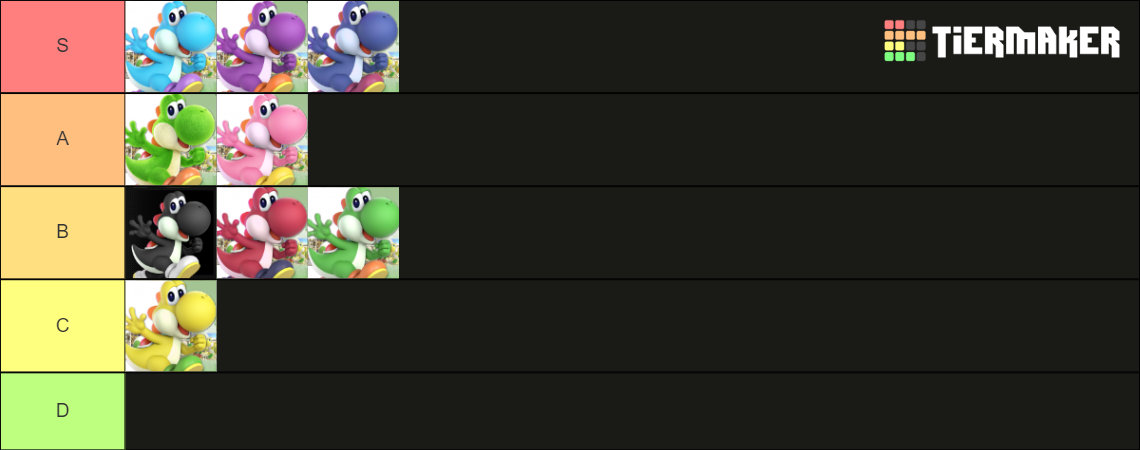 yoshi colors Tier List (Community Rankings) - TierMaker