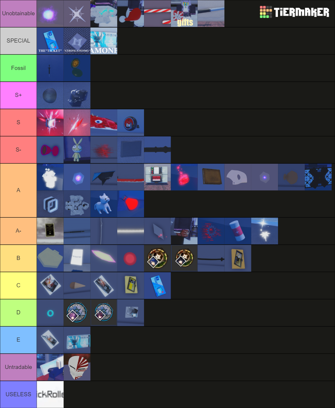 AUO item Tier List (Community Rankings) - TierMaker