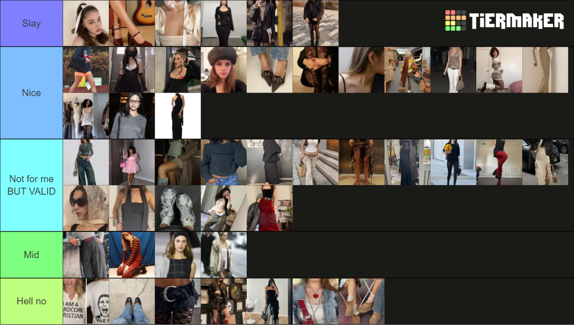 fashion trends 2023 Tier List Rankings) TierMaker