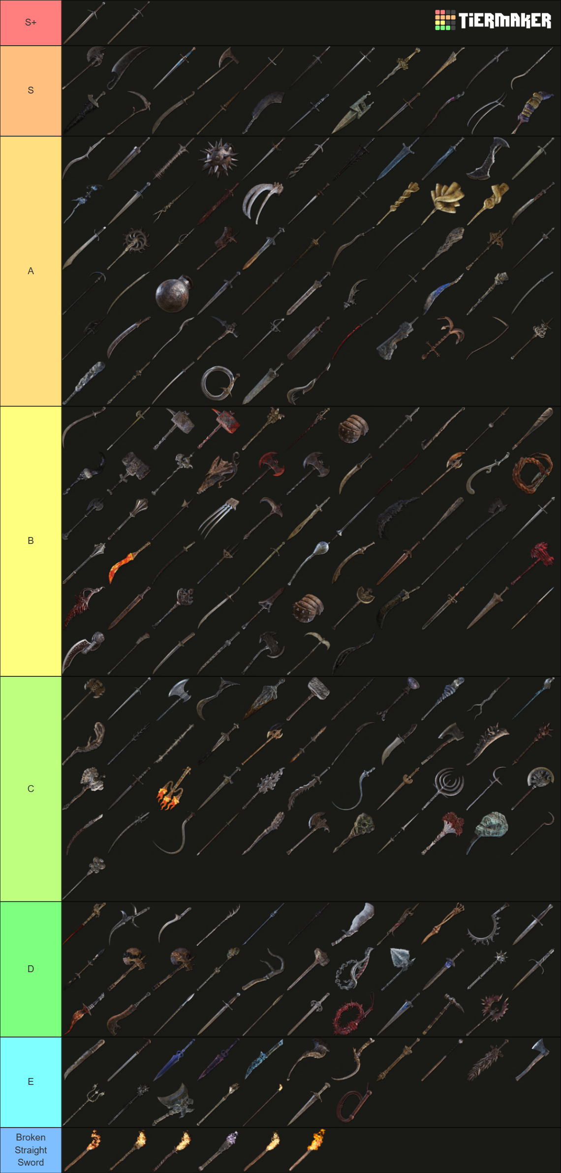 Elden Ring All Weapons Tier List (Community Rankings) - TierMaker