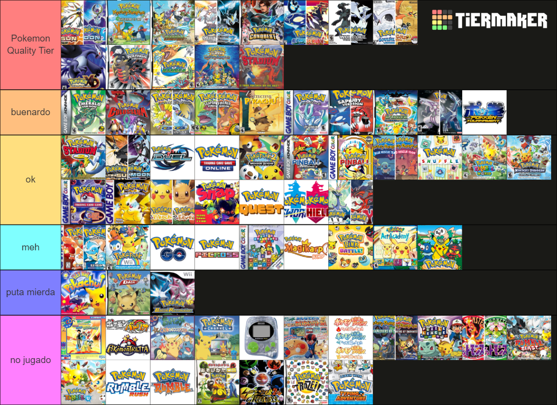 Every (EVERY) Pokemon Game Tier List (Community Rankings) - TierMaker