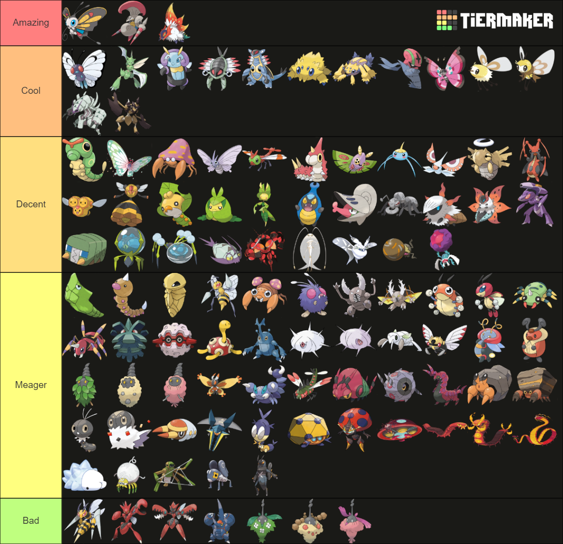 All Bug Type Pokemon up to Gen 9 Tier List (Community Rankings) - TierMaker