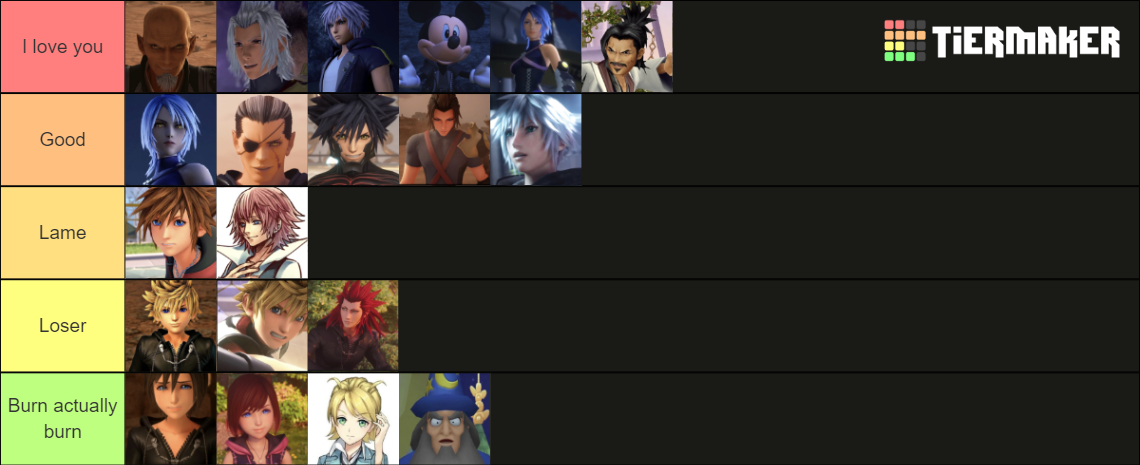 Keyblade Wielders Tier List (Community Rankings) - TierMaker