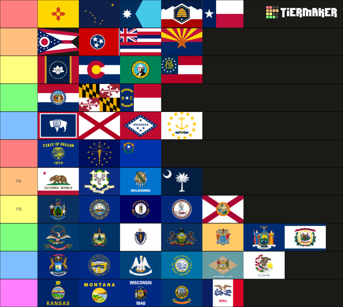 US State Flags (2024 Updated) Tier List (Community Rankings) - TierMaker